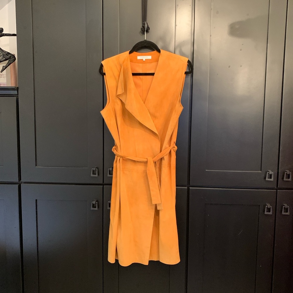 Gerard Darel Amber Asymmetrical Long Sleeveless Vest.